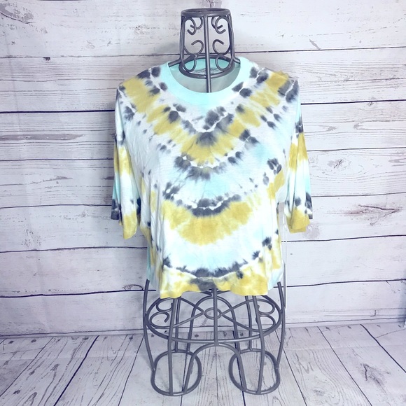 Young, Fabulous & Broke Tie Dye Crewneck Crop Top Tee Size Small - Picture 2 of 10